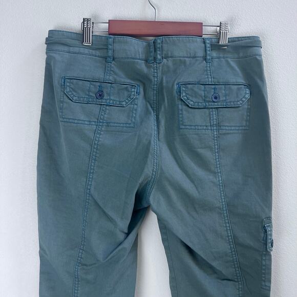 Sundance Sage Green Cargo Pants Size 6 Pull String Boho Cottage Casual Outdoor - Picture 6 of 8